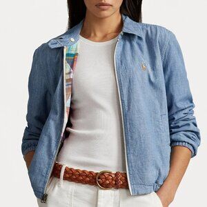 Polo Ralph Lauren Reversible Cotton Windbreaker Jacket, Patchwork Chambray